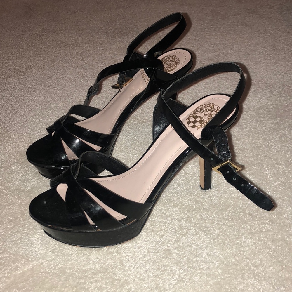 High heel black shoes